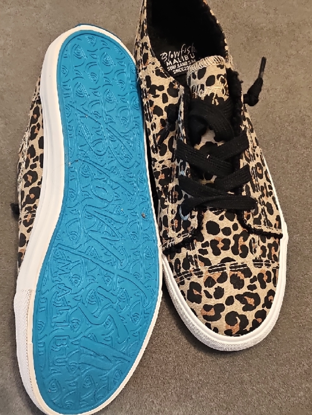 Blowfish Leopard Print Lace-Up Sneakers - Tan, Black, White - Picture 4 of 4